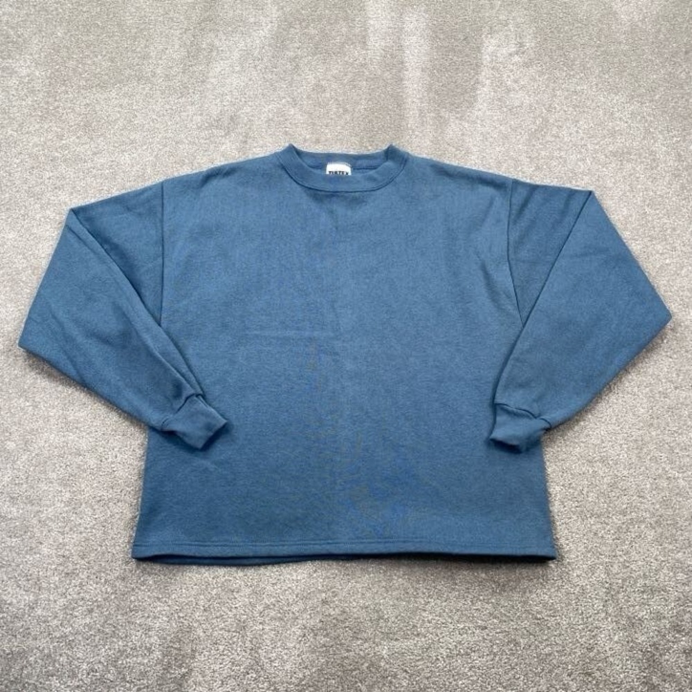 VTG Tultex Maximum Men's Round Neck Knitted Sweater Size M Blue Long Sleeves